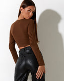 Gisy Crop Top in Cocoa Brown