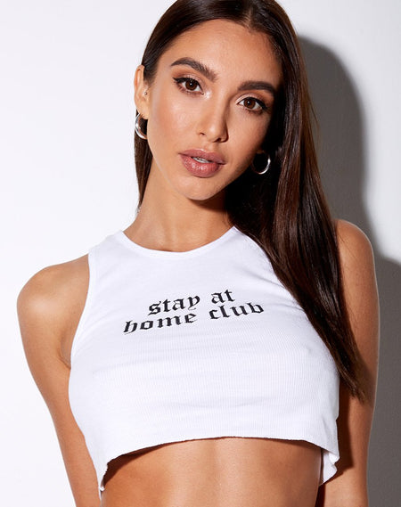 Guaco Crop  Top in Rib Ivory