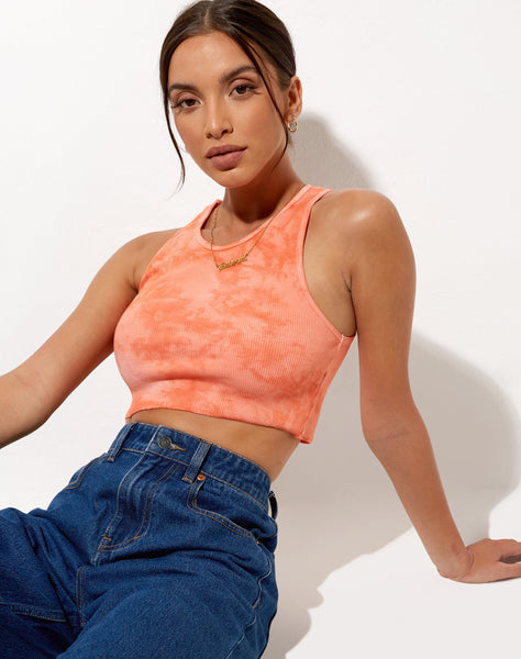 Image of Givas Crop Top in Tangerine Tie Dye