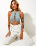 Giwta Crop Top in Blue Surf