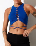 Image of Giwta Crop Top in Lycra Cobalt