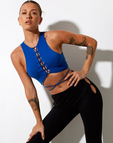 Esme Bralette Top in Rib Cobalt Modern Day Romantics