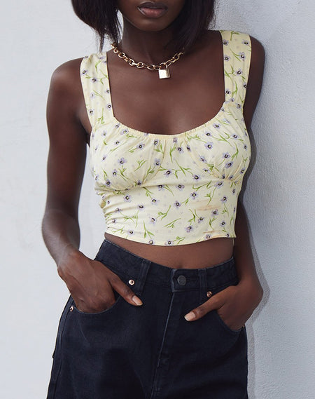 Landa Crop Top in Beige “Heaven Sent” Embro