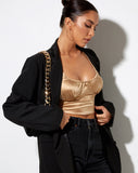 Image of Gladis Vest Top in Satin Golden Sand