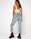 Gladis Vest Crop Top in Wild Flower Lemon Drop