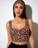 Gladis Vest Crop Top in Autumn Blossom