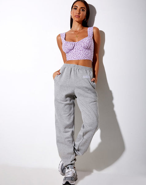 Gladis Vest Top in Ditsy Rose Lilac