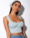 Gladis Vest Top in Pretty Petal Green