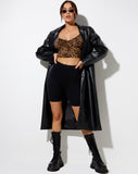 Glafy Crop Top in Night Leopard Brown