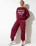 image of Glan Sweatshirt in Burgundy with 