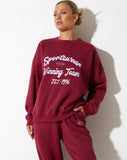 image of Glan Sweatshirt in Burgundy with 