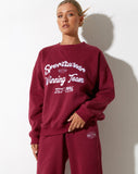 image of Glan Sweatshirt in Burgundy with 