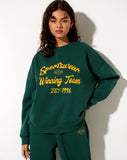 Image of Glan Sweatshirt in Forest Green in Winning Team Mix Embro