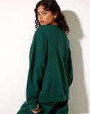 Image of Glan Sweatshirt in Forest Green in Winning Team Mix Embro