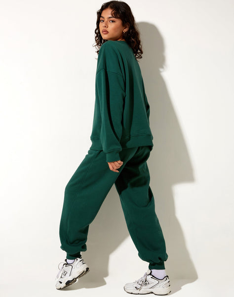 Image of Glan Sweatshirt in Forest Green in Winning Team Mix Embro