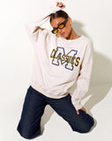 Image of Glan Sweatshirt in Winter White M Classics Mix Embro