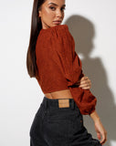 Glario Crop Top in Mini Croc Brown