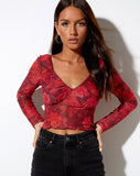 Glaster Crop Top in Rough Rose