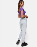 Glasty Crop Top in Purple Daisy Daze