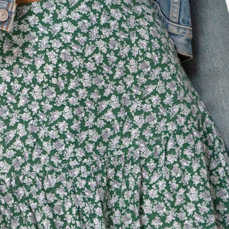 Gleas Skirt in Floral Bloom Green