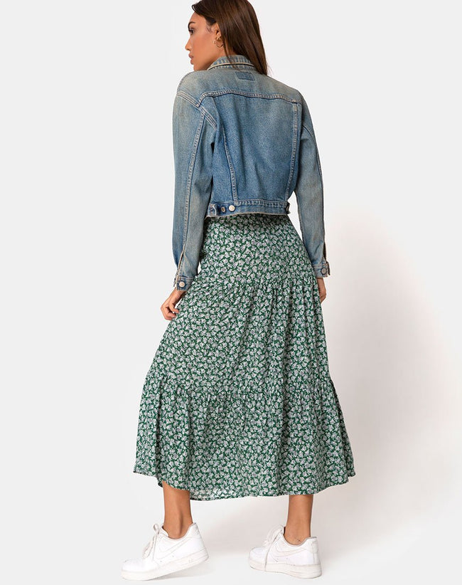 Gleas Skirt in Floral Bloom Green