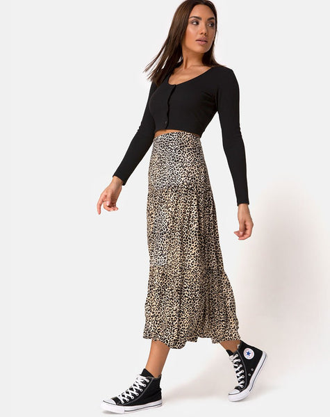 Gleas Skirt in Rar Leopard Brown