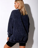 Image of Glo Sweatshirt in Black Stone Wash Cosmos