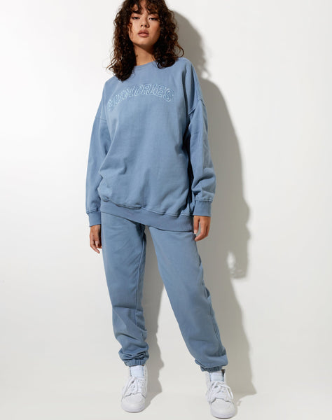 Image of Glo Sweatshirt in Powder Blue Memories Embro