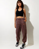 Image of Roider Jogger in Brown Wash LAmour Motel Label Embro