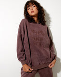 Image of Glo Sweatshirt in Brown Wash LAmour Motel Embro