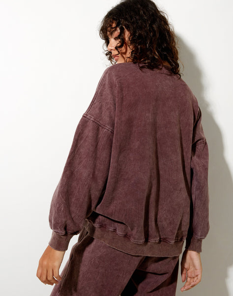 Image of Glo Sweatshirt in Brown Wash LAmour Motel Embro