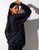 Glo Sweatshirt in Black 'Angel Energy'