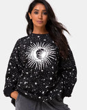 Shine Sweatshirt in Black Cosmos