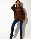 Image of Glo Sweatshirt in Deep Mahogany with Cowgirl Gold Embro