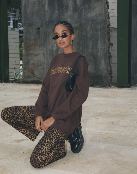 Image of Glo Sweatshirt in Deep Mahogany with Cowgirl Gold Embro