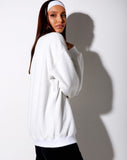 Glo Sweatshirt in White 'Feelings They Come They Go'