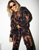 Image of Glo Sweatshirt in Black Rust Tie Dye