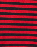 Goce Crop Top in Mini Stripe Red and Black