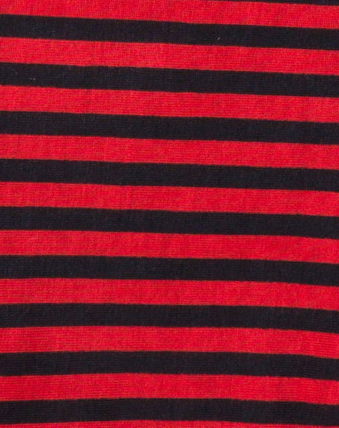 Goce Crop Top in Mini Stripe Red and Black