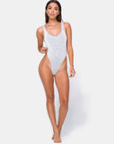 Goddess Swimsuit in Crinkle Rib White