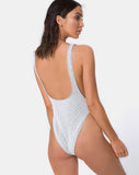 Goddess Swimsuit in Crinkle Rib White