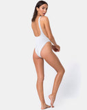 Goddess Swimsuit in Crinkle Rib White