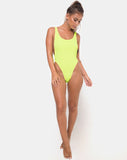 Goddess Swimsuit in 80's Crinkle Sour Lime