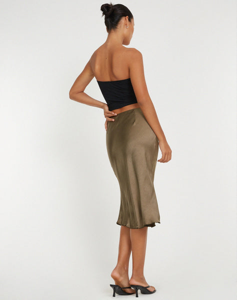 image of Goya Midi Skirt in Dark Olive