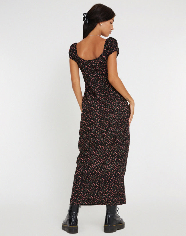 image of Grace Maxi Dress in Dark Pink Rose Black