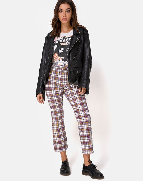 Grava Trouser in  Grunge Check Purple Vrtcl