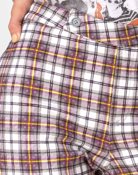 Grava Trouser in  Grunge Check Purple Vrtcl