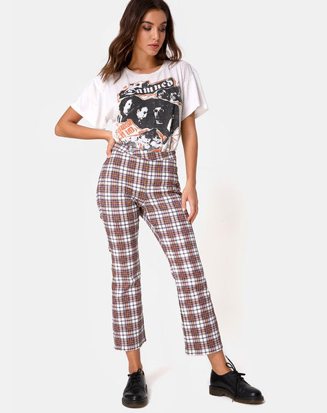 Grava Trouser in  Grunge Check Purple Vrtcl