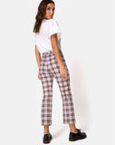 Grava Trouser in  Grunge Check Purple Vrtcl