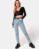 Guan Crop Top in Velvet Black